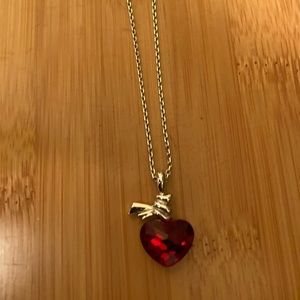 Swarovski Red Heart silver necklace